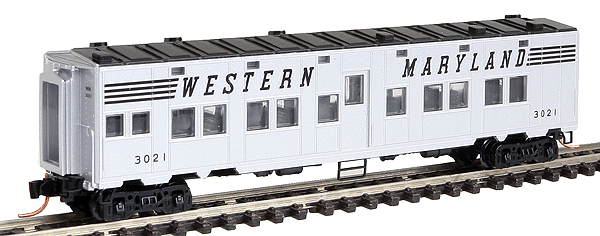 PS 50' Troop Sleeper -- Western Maryland #3021 (aluminum, black Roof, black Lettering)