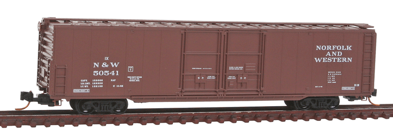 Greenville 60' Double-Door Boxcar w/41' 3" Wheelbase - Ready to Run -- Norfolk & Western #50541 (Boxcar Red)