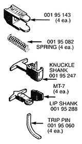 Truck Mount Couplers -- "T" Shank .225"  .57cm (Short) 2 Pairs-1