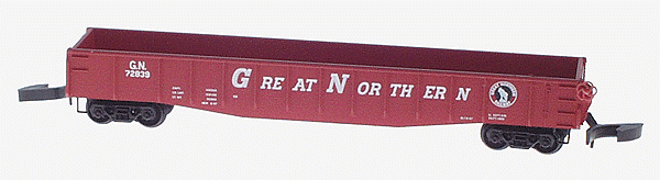 50' Pullman Standard Gondola Fishbelly Sides Drop Ends Marklin Coupler -- Great Northern #72839 (Hopper Red, white lettering, black & white herald)