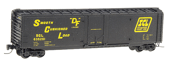 50' Standard Plug Door Boxcar w/Magne-Matic(R) Couplers -- Seaboard Coast Line #635291 (black, yellow lettering)