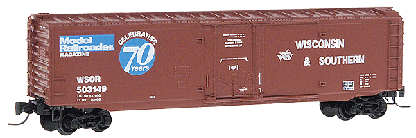 50' Standard Plug Door Boxcar w/Magne-Matic Couplers -- Wisconsin & Southern #503149 - Model Railroader 70th Anniversary