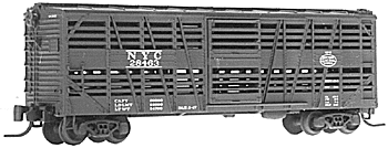 40' Single Door Stock Car w/Marklin(R) Couplers -- New York Central #28022 (Boxcar Red, white lettering)