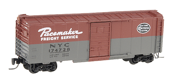 40' Standard Boxcar w/Superior Door & Magne-Matic(R) Couplers -- New York Central "Pacemaker" #174728 (Vermilion, white & black herald)