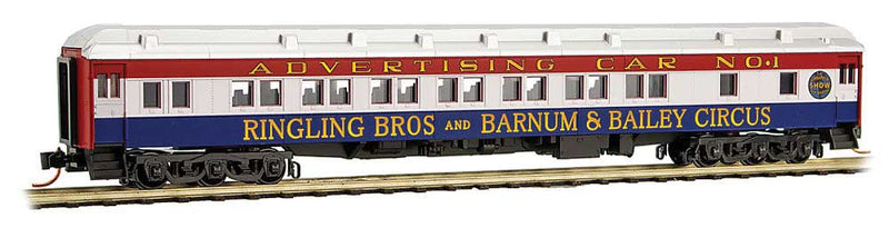 Pullman Heavyweight 28-1 Parlor - Ready to Run -- Ringling Bros and Barnum & Bailey (Advertising Car; red, white, blue)