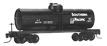 35' Tank Car w/Marklin Compatible Couplers -- Southern Pacific #60175 (black w/white lettering)
