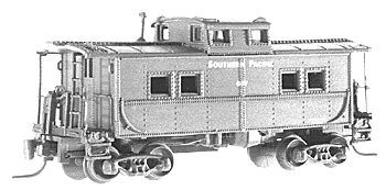 30' Steel Caboose w/Marklin Couplers -- Southern Pacific #608 (Boxcar red w/white lettering)