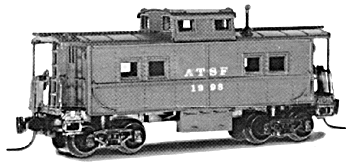 30' Steel Caboose w/Marklin Couplers -- Atchison Topeka & Santa Fe #2000