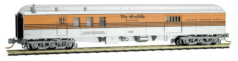 70' Heavyweight Baggage-Mail - Ready to Run -- Denver & Rio Grande Western 631 (4-Stripe, silver, Aspen Gold, black)