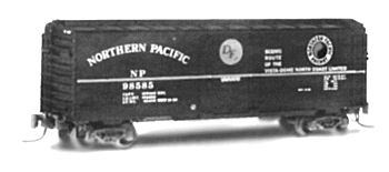 40' Steel Boxcar w/Plug Door - Marklin Coupler -- Northern Pacific #98638 (Dark Green Red,White,Black Logo, White Lettering)