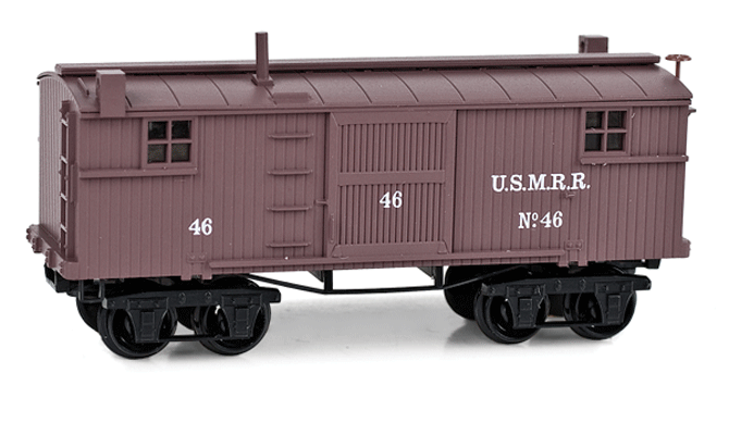 Civil War Era 26' Wood Caboose (Converted Boxcar) - Ready to Run -- U.S. Military Railroad #46 (Boxcar Red)