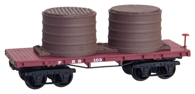 Civil War Era Twin Barrel Wood Tank Car - Ready to Run -- Pennsylvania Railroad (Boxcar Red)