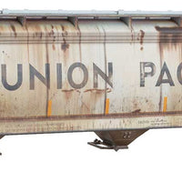 ACF 47' 3-Bay Center-Flow Covered Hopper - Ready to Run - Grit N Grime -- Golden West Service SP #496071 (Weathered, blue, yellow, red)