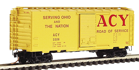 40' Box Single Youngstown Door -- Akron Canton and Youngstown #3326 (Bright Yellow Body Red Logo)