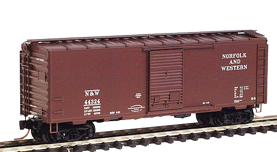 40' Standard Single Door Boxcar w/Youngstown Doors -- Norfolk & Western #44324 (red w/white logo and lettering)