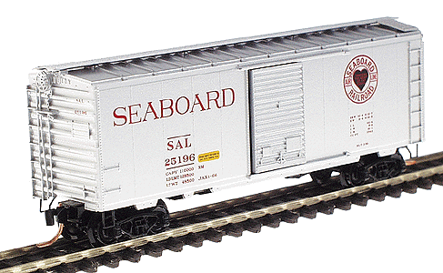 40' Standard Boxcar Single Door -- Seaboard Air Line #25196 (Aluminum w/red lettering & Heart herald)
