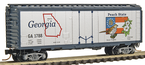 50 State Car Series 40' Plug-Door Boxcar (Aluminum, dark blue) -- Georgia #1788 - #44 in Series