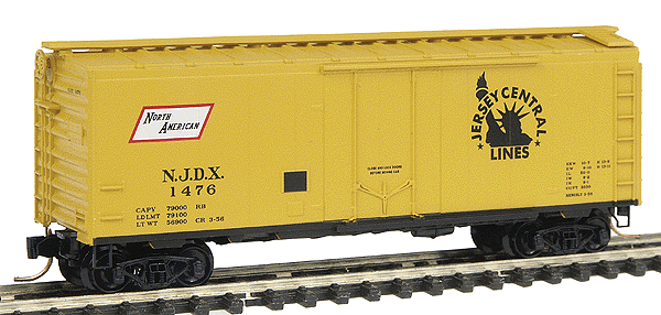 40' Standard Boxcar Plug Door -- Central of New Jersey #1476 (Reefer Yellow, black sill, red/white letteri