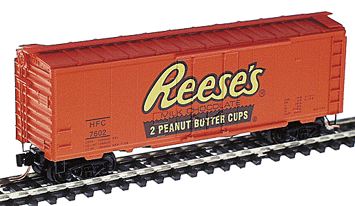 Micro-Trains(R) Hershey(TM) Fantasy Car Series -- 40' Plug Door Boxcar Reese's Peanut Butter Cups (orange, yellow, brown)