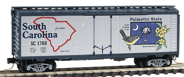 50 State Car Series 40' Plug-Door Boxcar (Aluminum, dark blue) -- South Carolina #1788 - #14 in Series
