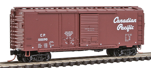 40' Standard Boxcar w/Plug & Sliding Door -- Canadian Pacific #100190 (Boxcar Red, white Logo & Lettering)