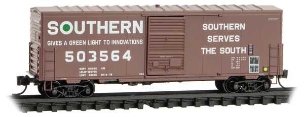 40' Single-Door Boxcar No Roofwalk - Ready to Run -- Southern Railway #503564 (Boxcar Red, white, Billboard Lettering, Serves th