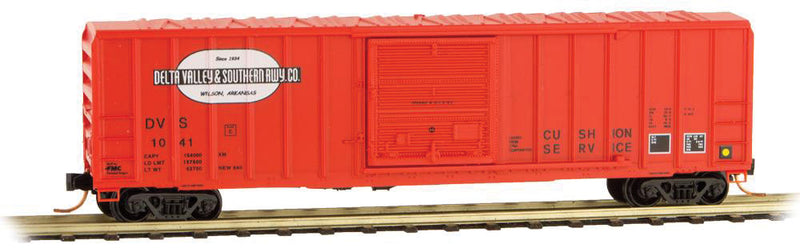 50' Rib-Side Single-Door Boxcar No Roofwalk - Ready to Run -- Delta Valley Southern #1041 (orange, white, black, Per Diem Series #1)