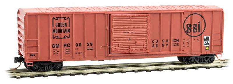 50' Rib-Side Single-Door Boxcar No Roofwalk - Ready to Run -- Green Mountain #0629 (orange, black, Per Diem Series #9)