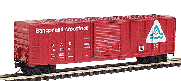 50' Rib Side Single Door Boxcar - No Roofwalks -- Bangor & Aroostook #5639 (red, white & blue herald, white lettering)