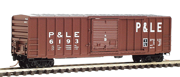 50' Rib Side Boxcar Single Operating Door No Roofwalk -- Pittsburgh & Lake Erie #6193 (Boxcar Red, white herald & lettering)