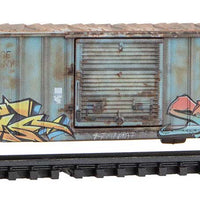50' Rib-Side Single-Door Boxcar No Roofwalk - Ready to Run -- Saline River & Northern SRN #3714 (Ex-Corinth & Counce, graffiti, Per Diem 1