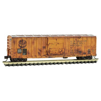 50' Rib-Side Single-Door Boxcar No Roofwalk - Ready to Run -- Sabine River & Northern 2010 (ex-NOPB, Weathered, orange, Graffiti)
