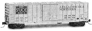 50' Rib Side Single Door Boxcar -- Apalachicola Northern Railroad #AN 5589 (yellow, aluminum roof)