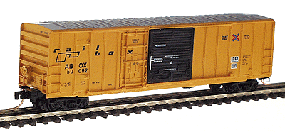50' Rib-Side Boxcar w/Plug & Sliding Door -- Railbox Company #ABOX 50062 (yellow w/black lettering)