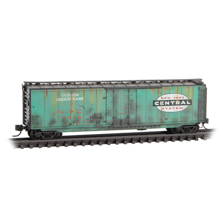 50' Plug-Door Boxcar - Ready to Run -- New York Central 78988 (Weathered, Jade Green, Large Cigar Band Logo)