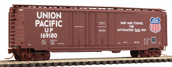 50' Standard Boxcar w/Double Plug Doors -- Union Pacific #169180 (UP Synthetic Red, UP Ship & Travel Slogan)