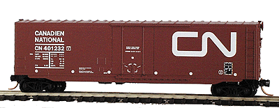 50' Standard Boxcar Plug Door w/o Roofwalk -- Canadian National #401232 (Boxcar Red w/white stenciling)