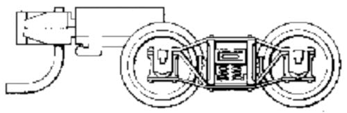 Arch Bar Trucks -- With Magne-Matic Short Extended Couplers  1 Pair