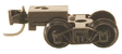 Arch Bar Trucks -- With Short Extended Couplers (Black)  10 Pairs