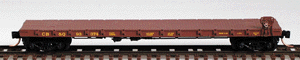 50' Flatcar Straight Side w/Side Mount Brake Wheel -- Chicago, Burlington & Quincy #93374 (Boxcar Red lettered in yellow)