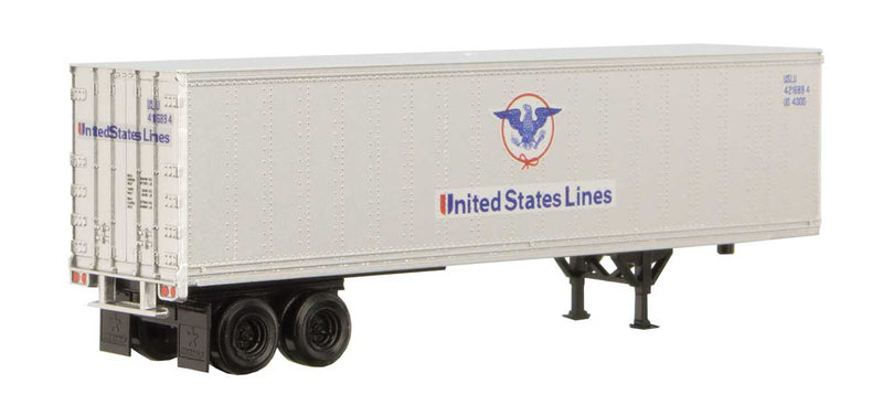 40' Semi Trailer - Assembled -- United States Lines USLU 4216894 (Aluminum, red, white, blue)