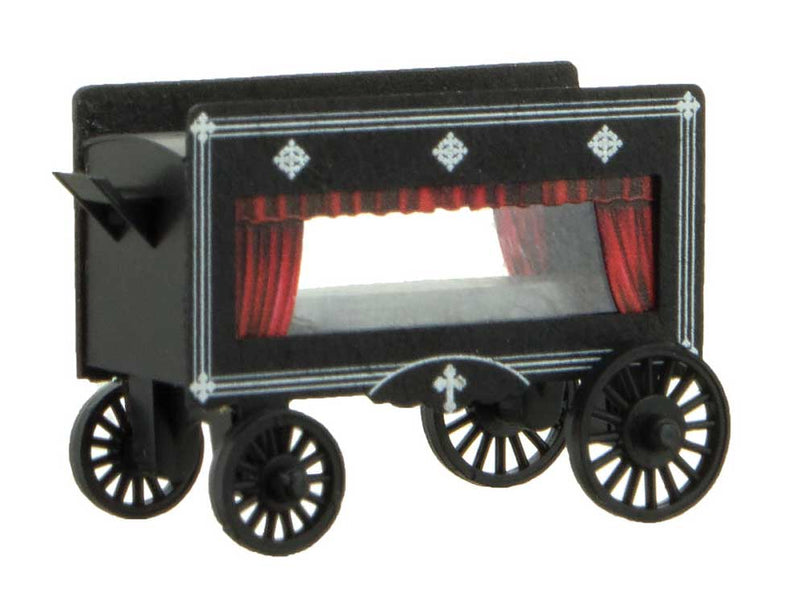 Hearse Wagon w/Casket Load 2-Pack -- 2 Different Styles (black)-1