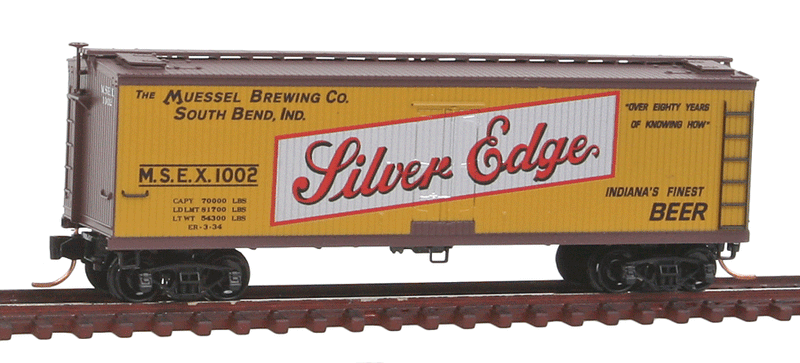 40' Double-Sheathed Wood Reefer - Ready to Run - Brewery Series -- Silver Edge MSEX #1002 (#4 In Series; yellow, white, red)