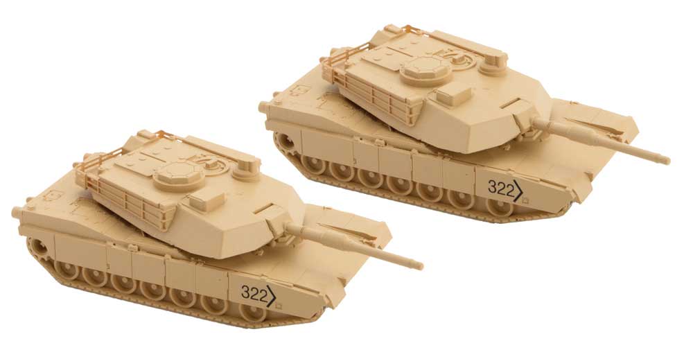 M1 Abrams Tank 2-Pack -- Unpainted (Plastic)-1