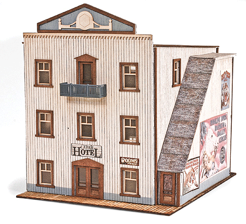 Ringling Bros. and Barnum & Bailey(TM) Series Structure - Kit (Laser-Cut Wood) -- Small Hotel 3 x 3-1/4"  7.6 x 8.2cm