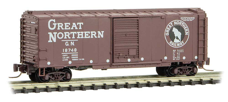 40' Single-Door Boxcar - Ready to Run -- Great Northern X179 (Boxcar Red, white, Large Rocky, GN Circus Series No. 8)