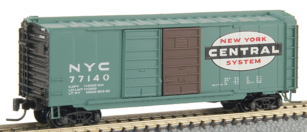 40' Standard Double-Door Boxcar; New York Central #77140 (Century Green) -- w/Magne-Matic(R) Couplers