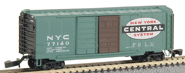 40' Standard Double-Door Boxcar; New York Central #77140 (Century Green) -- w/Marklin Couplers