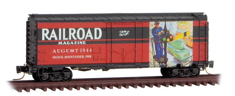 40' Plug-Door Boxcar - Ready to Run -- Railroad Magazine, August 1944 (red, black; Years Gone By #6)