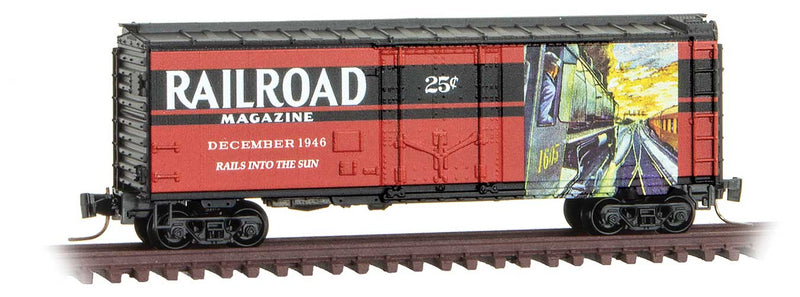 40' Plug-Door Boxcar - Ready to Run -- Railroad Magazine, December 1936 Rails Into The Sun (Year Gone #10